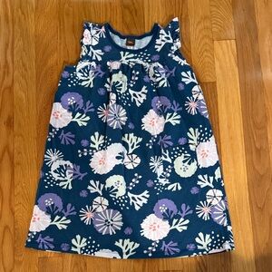Tea Collection Blue and Purple Floral Kids Dress